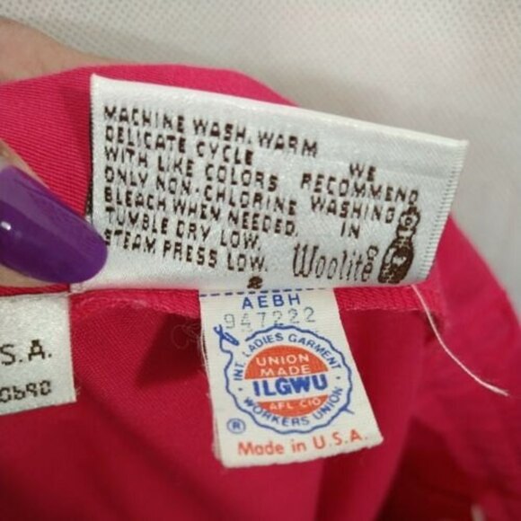 Vintage Country Suburbans Midi Skirt Button Front Women Size 14 Pink Pleated - Picture 6 of 6